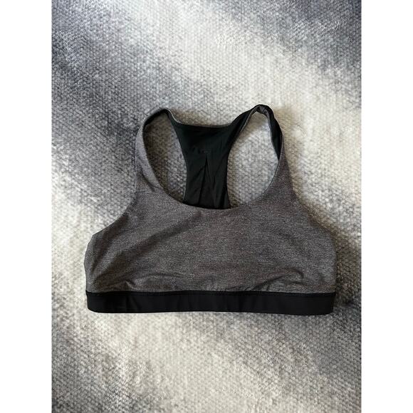 lululemon athletica Other - Lululemon Invigorate Bra Heathered Black Mesh Racerback Medium Support 12 Large